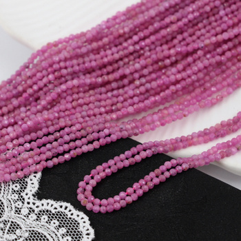 Rubin kula fasetowana 2mm [sznur 39cm]