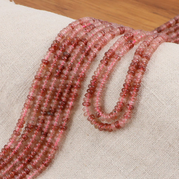 Kwarc truskawkowy oponka gładka 4x2mm [sznur 39cm]