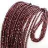 Granat kula fasetowana 3mm [sznur 39cm]