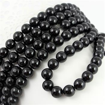 Turmalin czarny kula gładka 10mm [sznur 39cm]