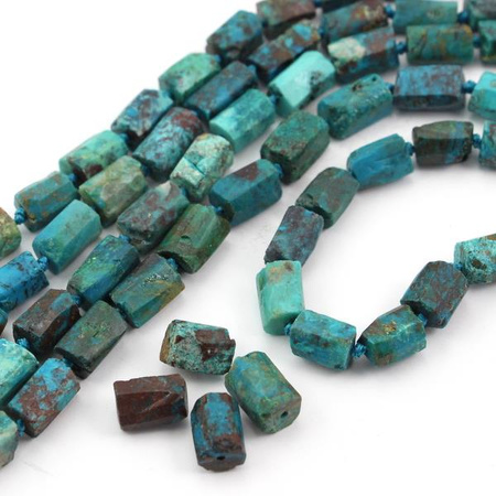Chryzokola wałek fasetowany 10x6mm