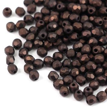 Fire Polish 3mm Jet Lila Vega Luster Matte [40szt]