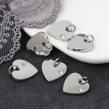 Zawieszka serce z cyrkonią stal szlachetna 12mm