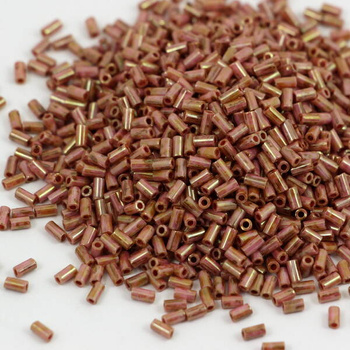 Toho Bugle #1 HYBRID Luster - Opaque Rose/Gold Topaz 3mm [5g]