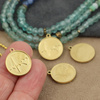 Zawieszka puls moneta stal szlachetna pozłacana 15mm