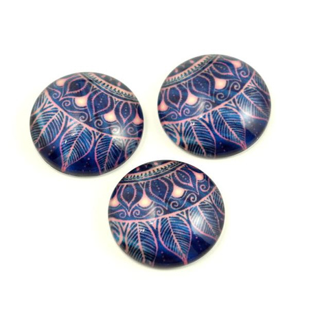 Kaboszon szklany z grafiką łapacz snów moneta 20mm