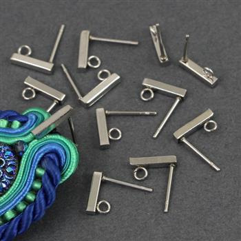 Bigle sztyfty srebrne stal szlachetna pałeczki 10x2mm [para]