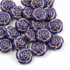Rose Beads Opaque Blue Matte Light Pink Patina 16mm [1szt]