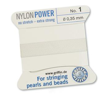 Griffin Nici nylonowe z igłą white 0,35mm [2m]