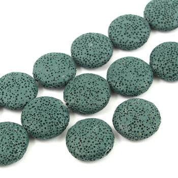 Lawa wulkaniczna ciemna zielona moneta 22mm