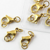 Zapięcie karabińczyk stal szlachetna pozłacana +OG 15mm