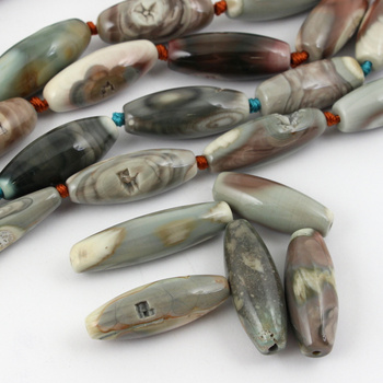 Agat alashan oliwka gładka 30-38mm