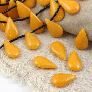 Jadeit łezka żółta 24x14mm