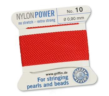 Griffin Nici nylonowe z igłą red 0,90mm [2m]