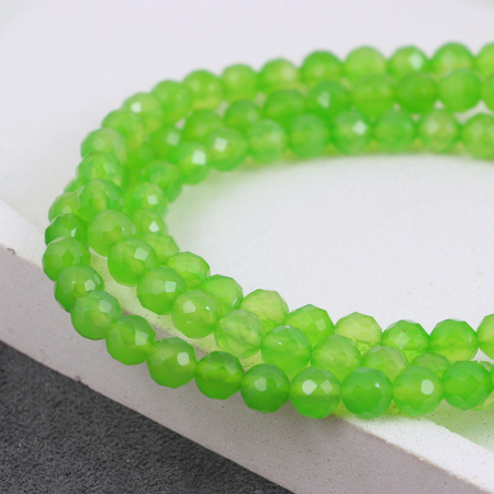 Agat brazylijski kula fasetowana limonkowa 6mm