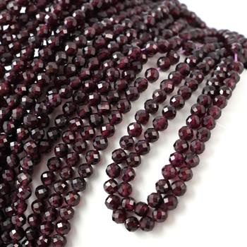 Granat kula fasetowana 4mm [sznur 38cm]