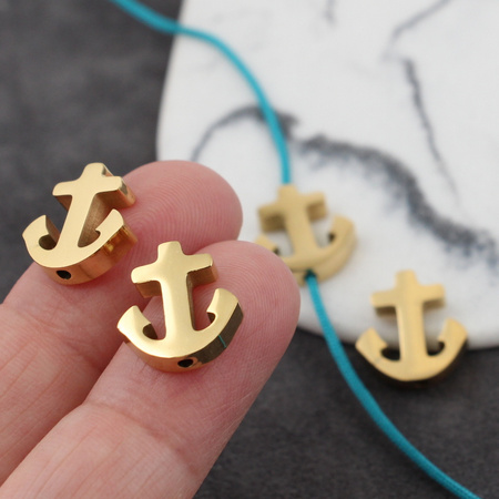 Przekładka kotwica stal szlachetna pozłacana 14x13mm