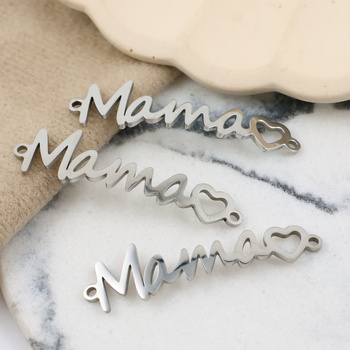 Zawieszka łącznik napis mama stal szlachetna 33x9mm