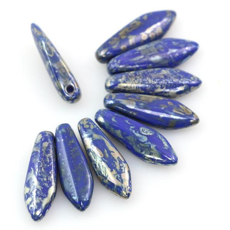 Dagger Opaque Blue Picasso 5x16mm [10szt]