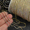 Taśma ozdobna cyrkoniowa gold/crystal AB 2mm [50cm]