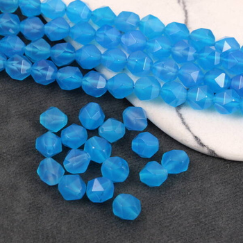 Agat niebieski orzech fasetowany 8mm