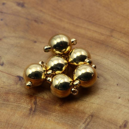 Zapięcie magnetyczne pozłacane kula stal szlachetna 10mm