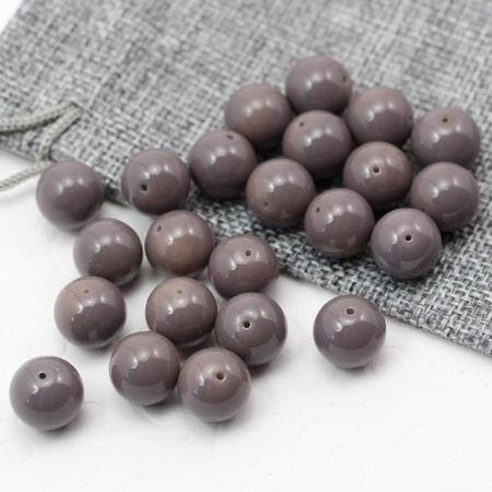 Koralik szklany kula szarobrązowa 12mm