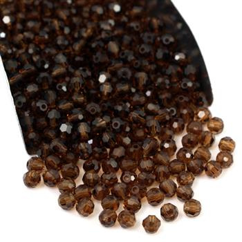 Preciosa Round Bead Smoked Topaz 4mm [10szt]