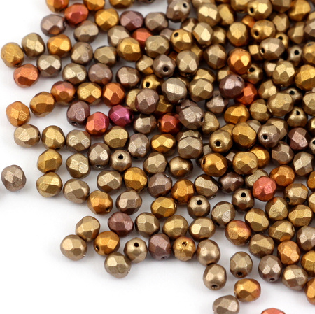 Fire Polish 4mm Metallic Mix [40szt]