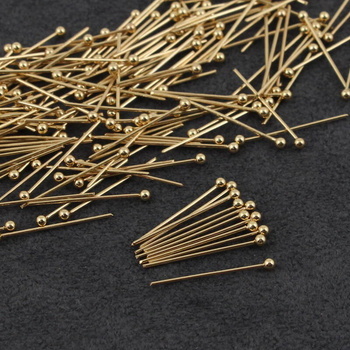 Szpilka z kulką stal szlachetna pozłacana 20mm [20szt]