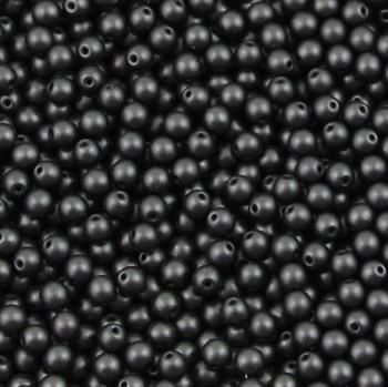 Round Beads Powdery - Jet 6mm [20szt]