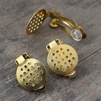 Baza klipsów stal szlachetna złota do przyszywania [para]