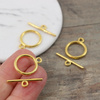Zapięcie metalowe przekładane toggle złote 14mm