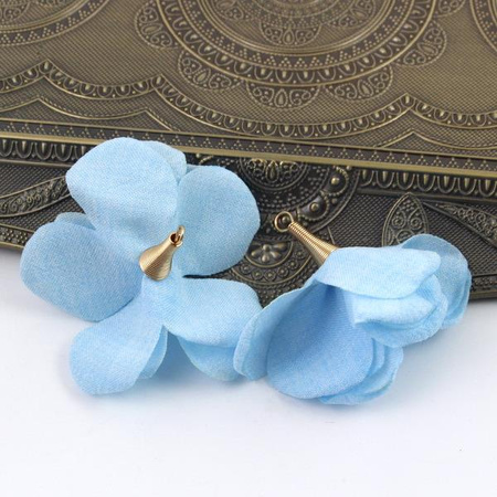 Ozdobny kwiatek w tulejce błękitny 50mm