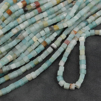 Amazonit kostka 4mm [sznur 39cm]