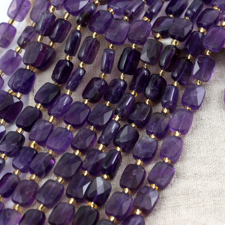 Ametyst prostokąt fasetowany 10x8mm