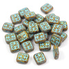 Patina Brick Beads Opaque Yellow Turquoise 12x11mm [1szt]