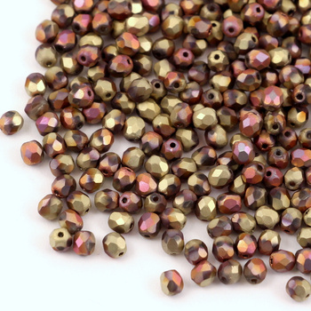 Fire Polish 4mm Crystal Glittery Argentic Matted [40szt]