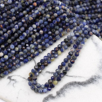 Sodalit kula fasetowana 3mm [sznur 39cm]