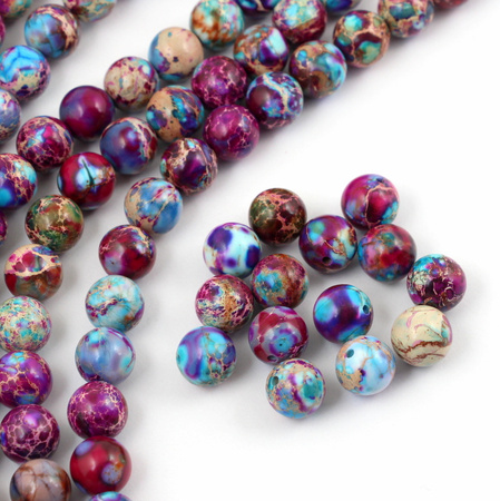 Jaspis lazurowe wybrzeże kula fioletowo-niebieska 10mm