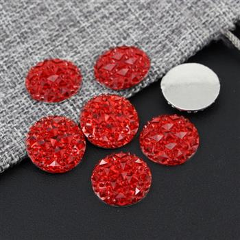 Kaboszon z żywicy druza moneta czerwona 18mm
