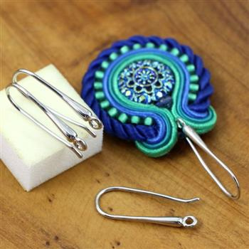 Bigle otwarte srebrne smukłe 23x9mm [1 para]