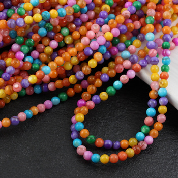 Muszla mix kolor kula gładka 4mm [sznur 38cm]
