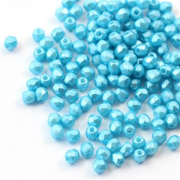Fire Polish 3mm Alabaster Pastel Aqua [40szt]
