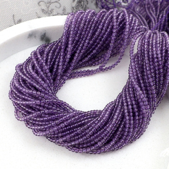 Ametyst kula gładka 2mm [sznur 40cm]