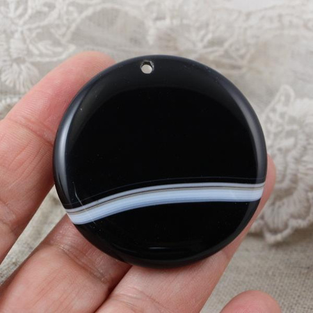 Sardonyks zawieszka plaster moneta 48mm