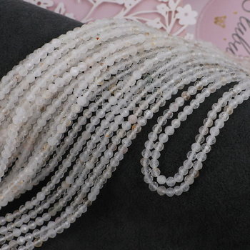 Kryształ górski kula fasetowana 3,5mm [sznur 39cm]