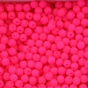 Round Beads Neon Mat - Pink 3mm [50szt]