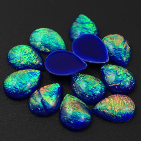 Kaboszon z żywicy łezka granatowa 23x17mm