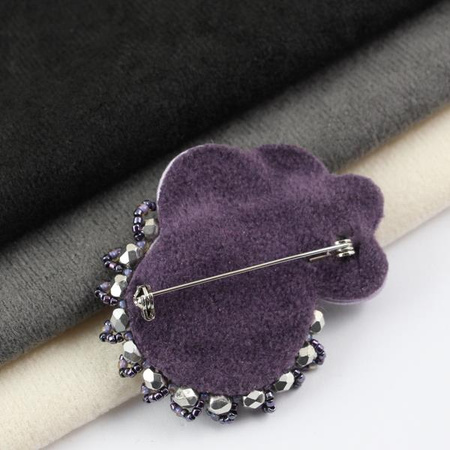 Welurowa dzianina do wykończeń szara 30x20cm